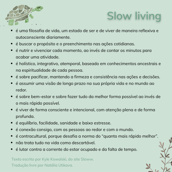 Slow living - Slow Living e Alimentação Plant-based
